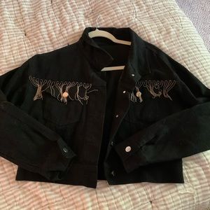 Black fringe Jean jacket